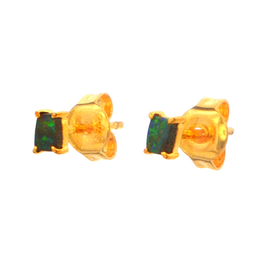 Boulder Opal Earrings set in Gold Plated Sterling Silver