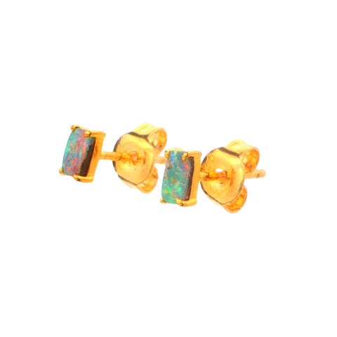 Boulder Opal Earrings set in Gold Plated Sterling Silver