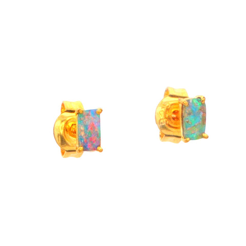 Boulder Opal Earrings set in Gold Plated Sterling Silver
