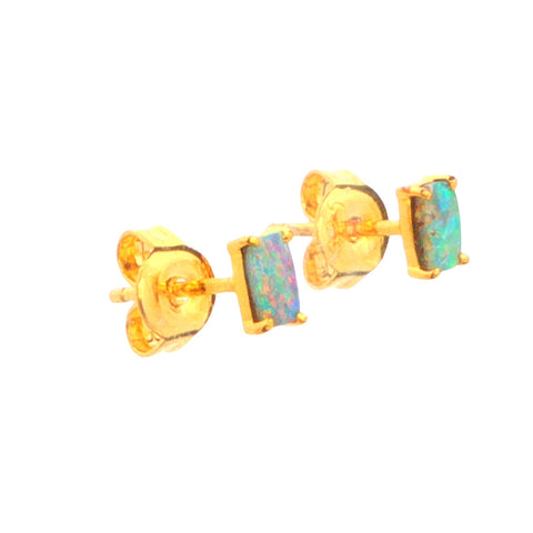 Boulder Opal Earrings set in Gold Plated Sterling Silver