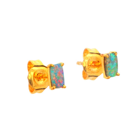 Boulder Opal Earrings set in Gold Plated Sterling Silver