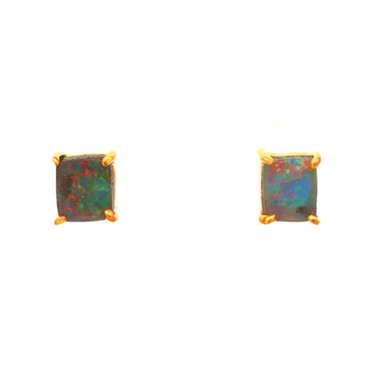 Boulder Opal Earrings set in Gold Plated Sterling Silver