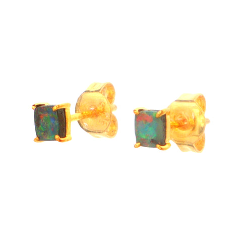 Boulder Opal Earrings set in Gold Plated Sterling Silver