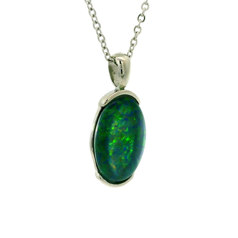 Triplet Opal Pendant in Stainless Steel