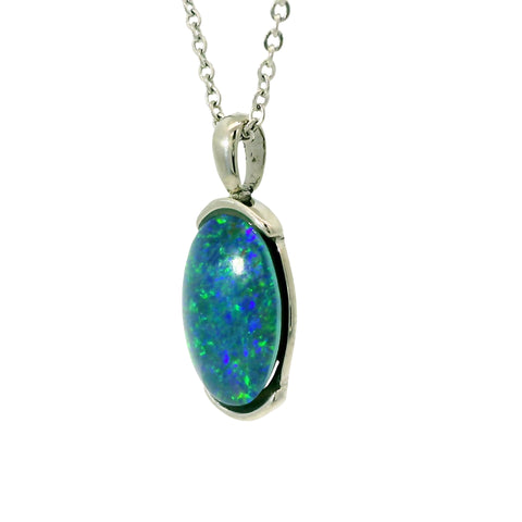 Triplet Opal Pendant in Stainless Steel