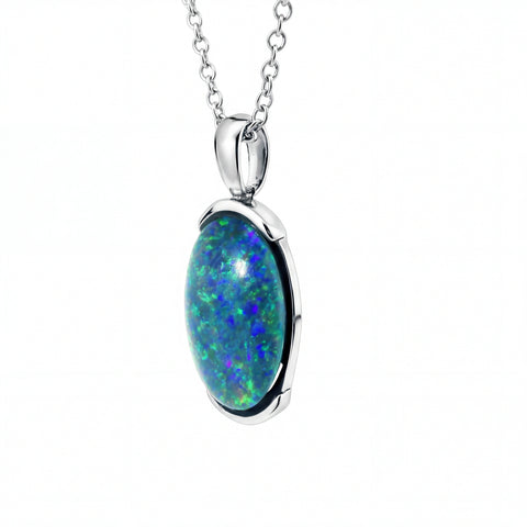 Triplet Opal Pendant in Stainless Steel
