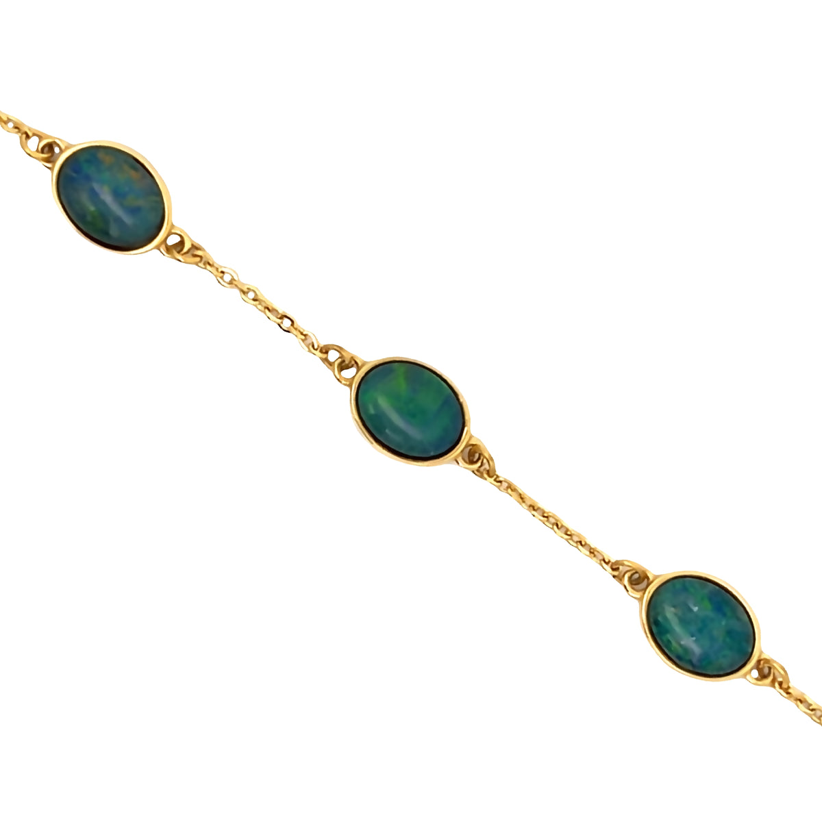 Triplet Opal Bracelet in Gold Plated Stainless Steel