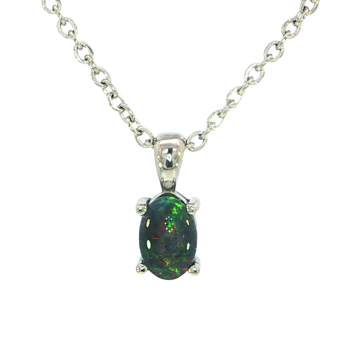 Triplet Opal Pendant set in Stainless Steel - Multicolour