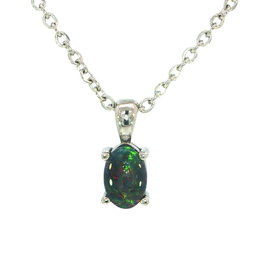 Triplet Opal Pendant set in Stainless Steel - Multicolour