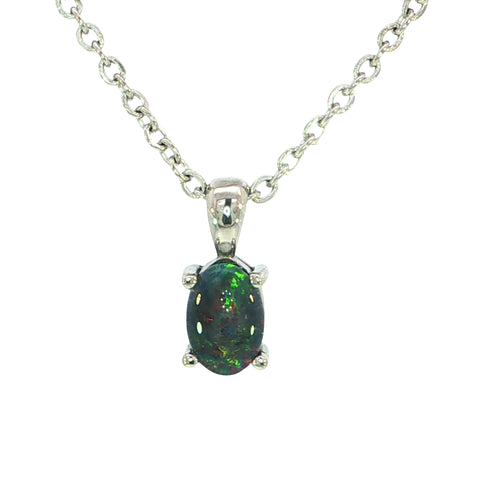Triplet Opal Pendant set in Stainless Steel - Multicolour