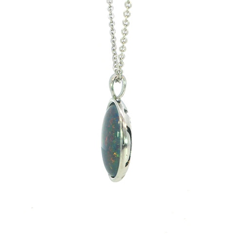 Triplet Opal Pendant in Stainless Steel - Multicolour