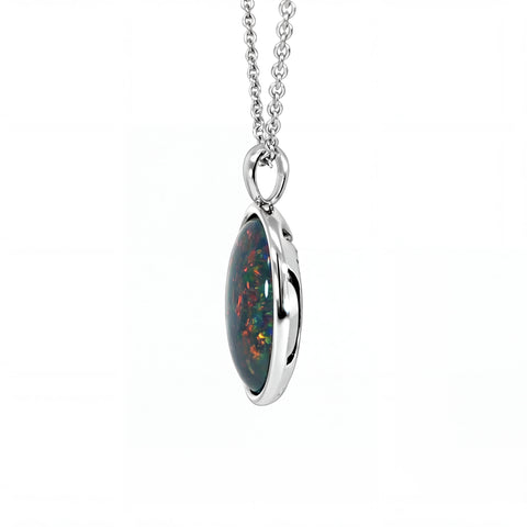 Triplet Opal Pendant in Stainless Steel - Multicolour