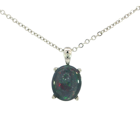 Triplet Opal Pendant set in Stainless Steel - Multicolour