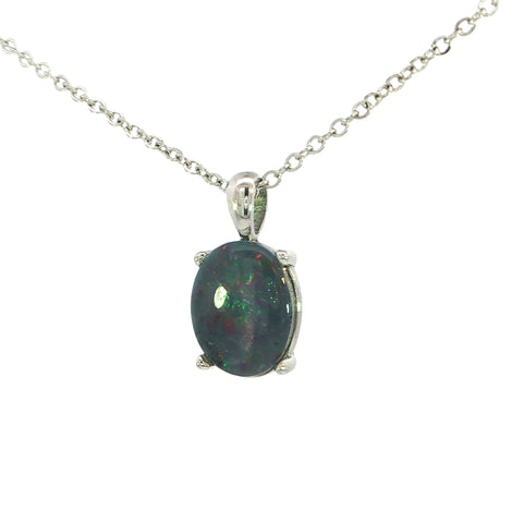 Triplet Opal Pendant set in Stainless Steel - Multicolour
