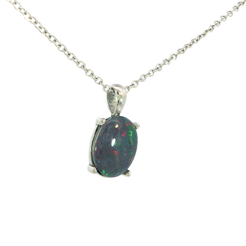Triplet Opal Pendant set in Stainless Steel - Multicolour