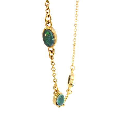 Triplet Opal Bracelet in Gold Plated Stainless Steel