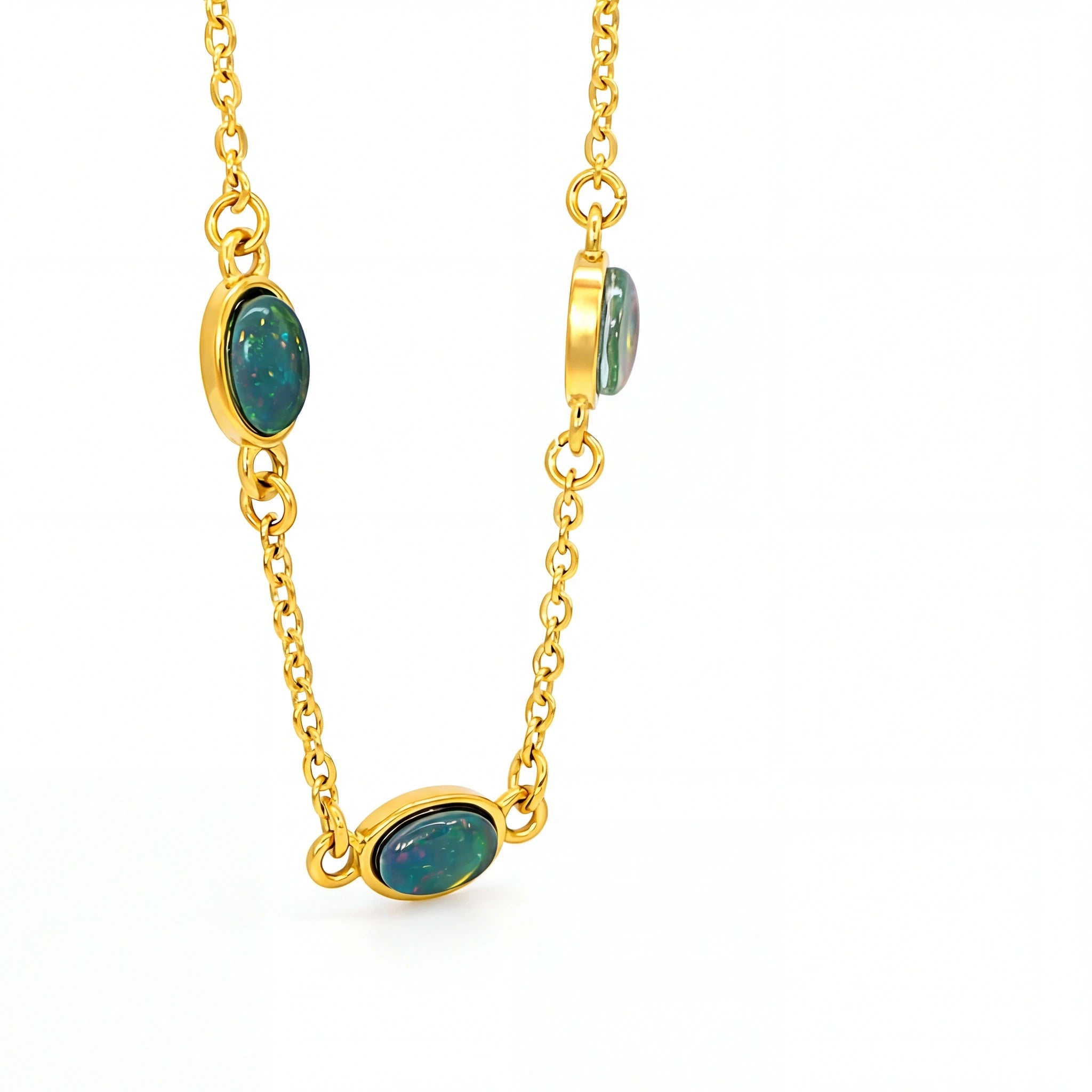 Triplet Opal Bracelet in Gold Plated Stainless Steel - Australian Opal Cutters and Pearl Divers