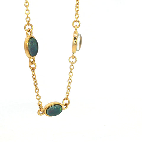 Triplet Opal Bracelet in Gold Plated Stainless Steel