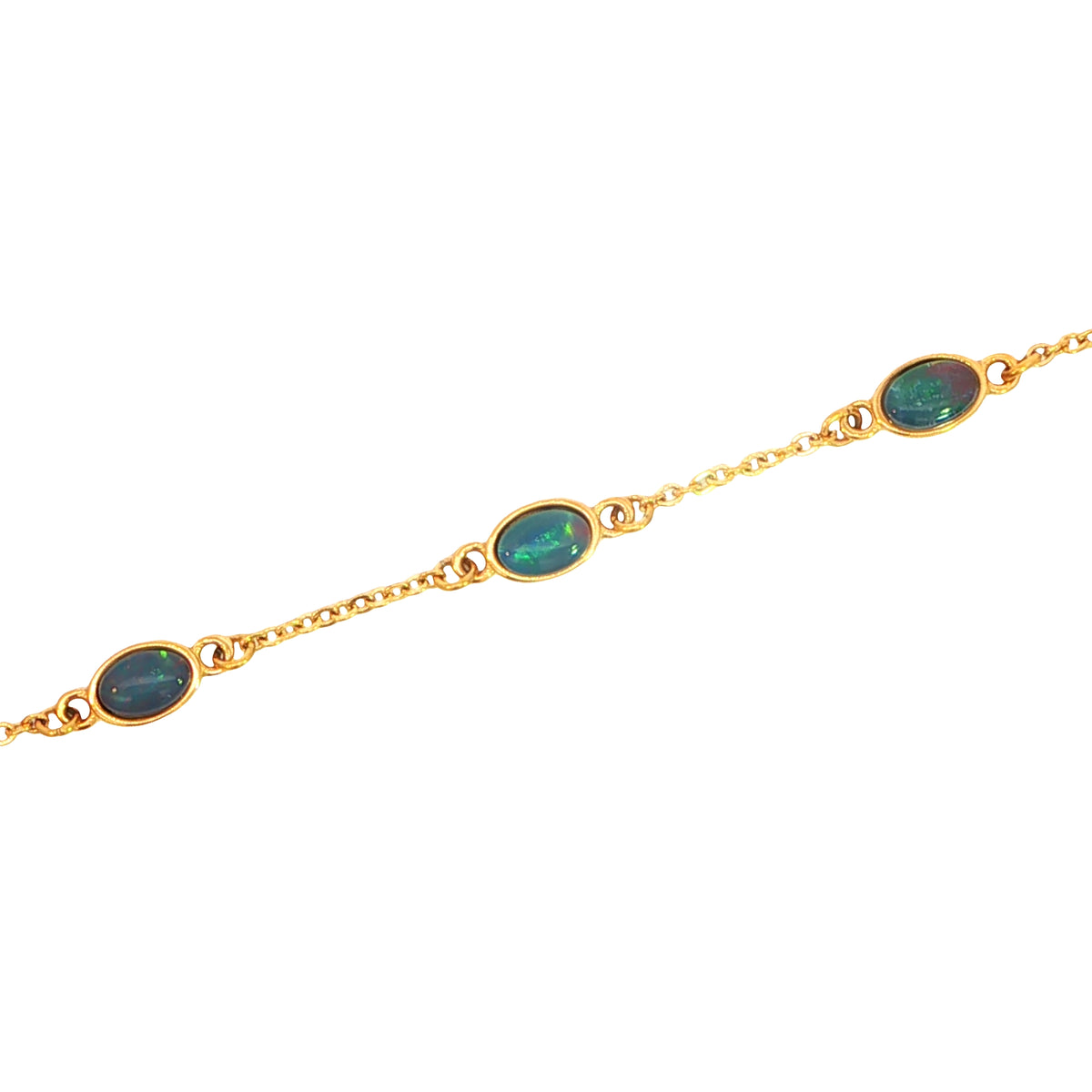 Triplet Opal Bracelet in Gold Plated Stainless Steel