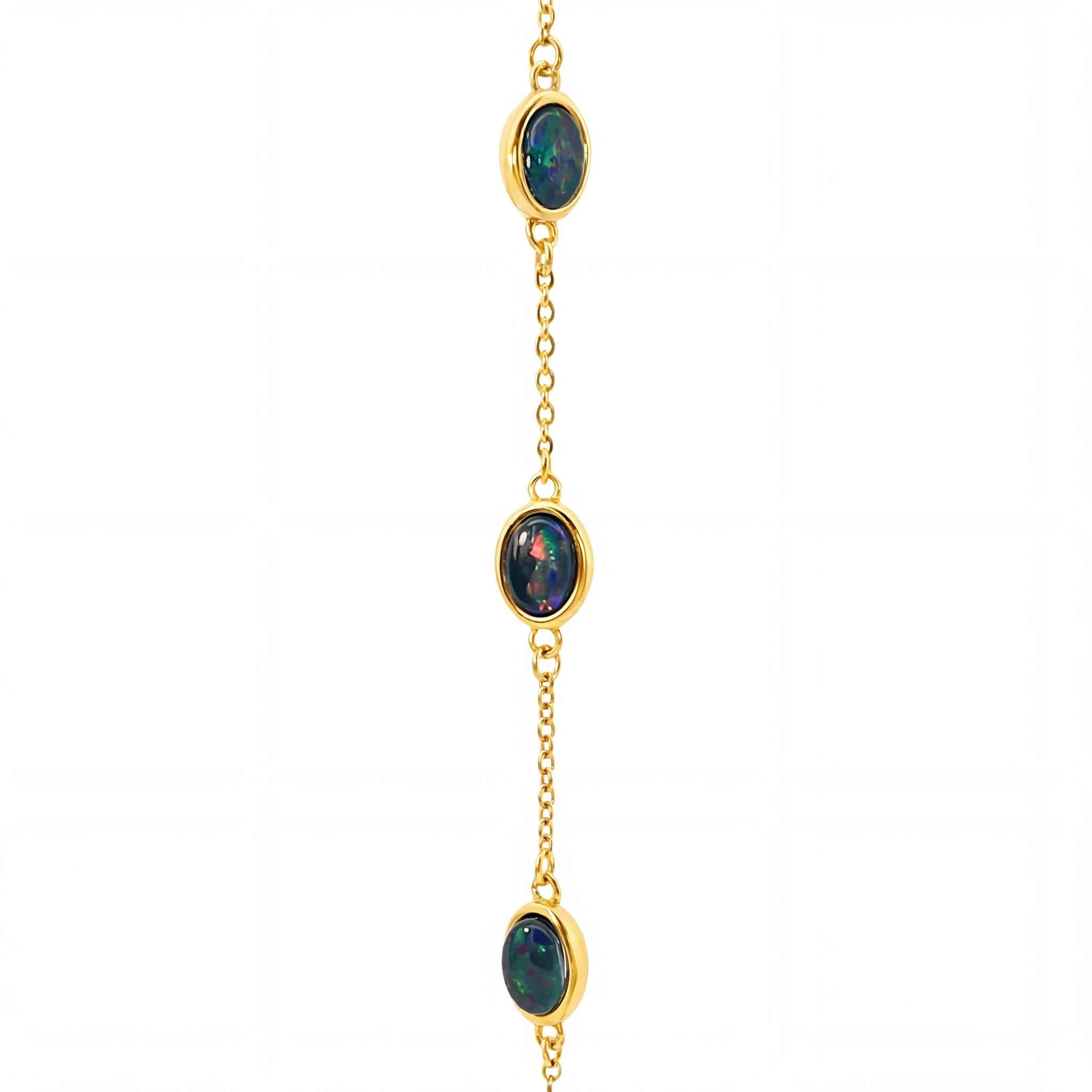 Triplet Opal Bracelet in Gold Plated Stainless Steel - Multicolour - Australian Opal Cutters and Pearl Divers