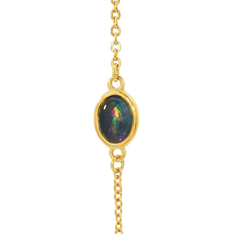 Triplet Opal Bracelet in Gold Plated Stainless Steel - Multicolour