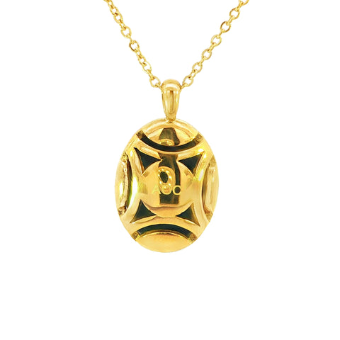 Triplet Opal Pendant set in Gold Plated Stainless Steel - Multicolour