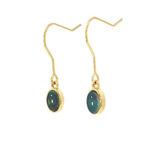 Triplet Opal Earrings in Gold Plated Stainless Steel - Multicolour