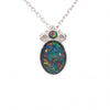 Triplet Opal Brooch set in Sterling Silver - Multicolour