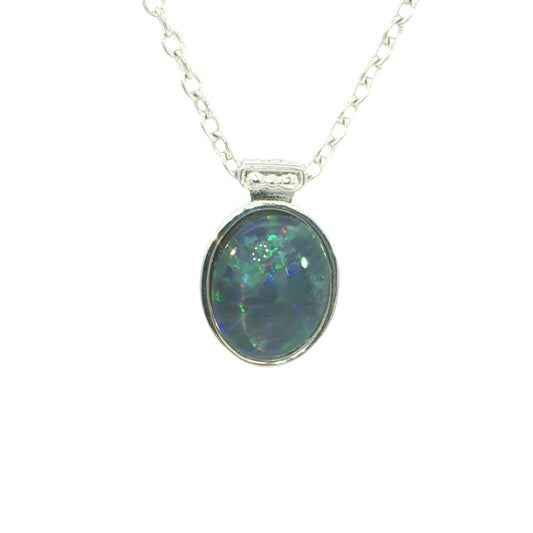 Triplet Opal Pendant set in 925 Sterling Silver - Multicolour