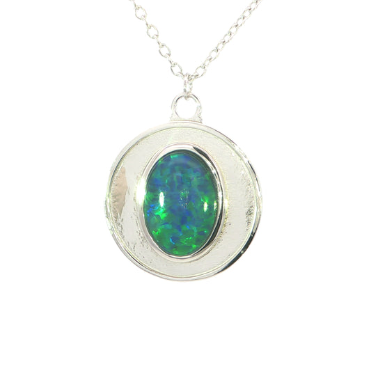 Triplet Opal Nativity Pendant set in 925 Sterling Silver - Multicolour