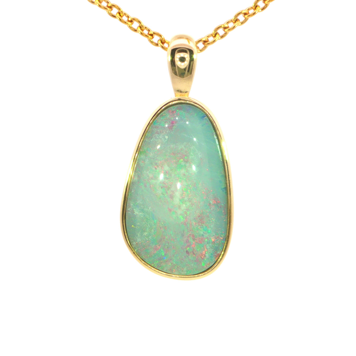 Australian Doublet Opal set in Gold Plated Sterling Silver - Multicolour