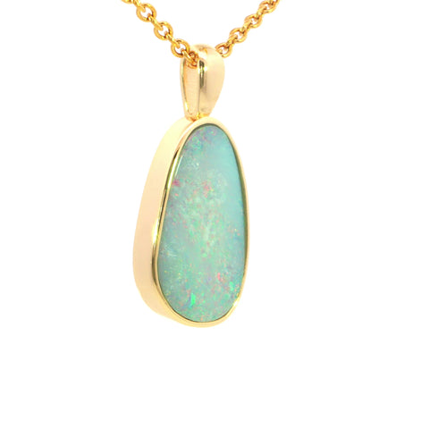 Australian Doublet Opal set in Gold Plated Sterling Silver - Multicolour