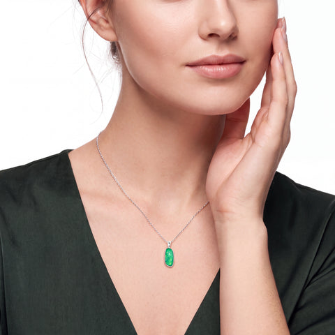 Australian Doublet Opal Pendant set in 925 Sterling Silver - Multicolour - Australian Opal Cutters and Pearl Divers