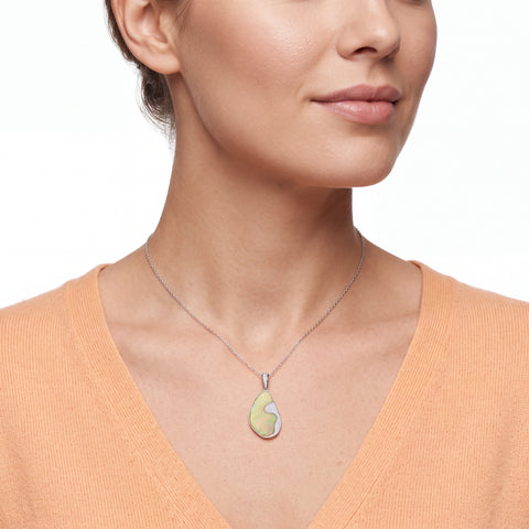 Australian Light Opal in 925 Sterling Silver with Diamonds - Multicolour - Australian Opal Cutters and Pearl Divers