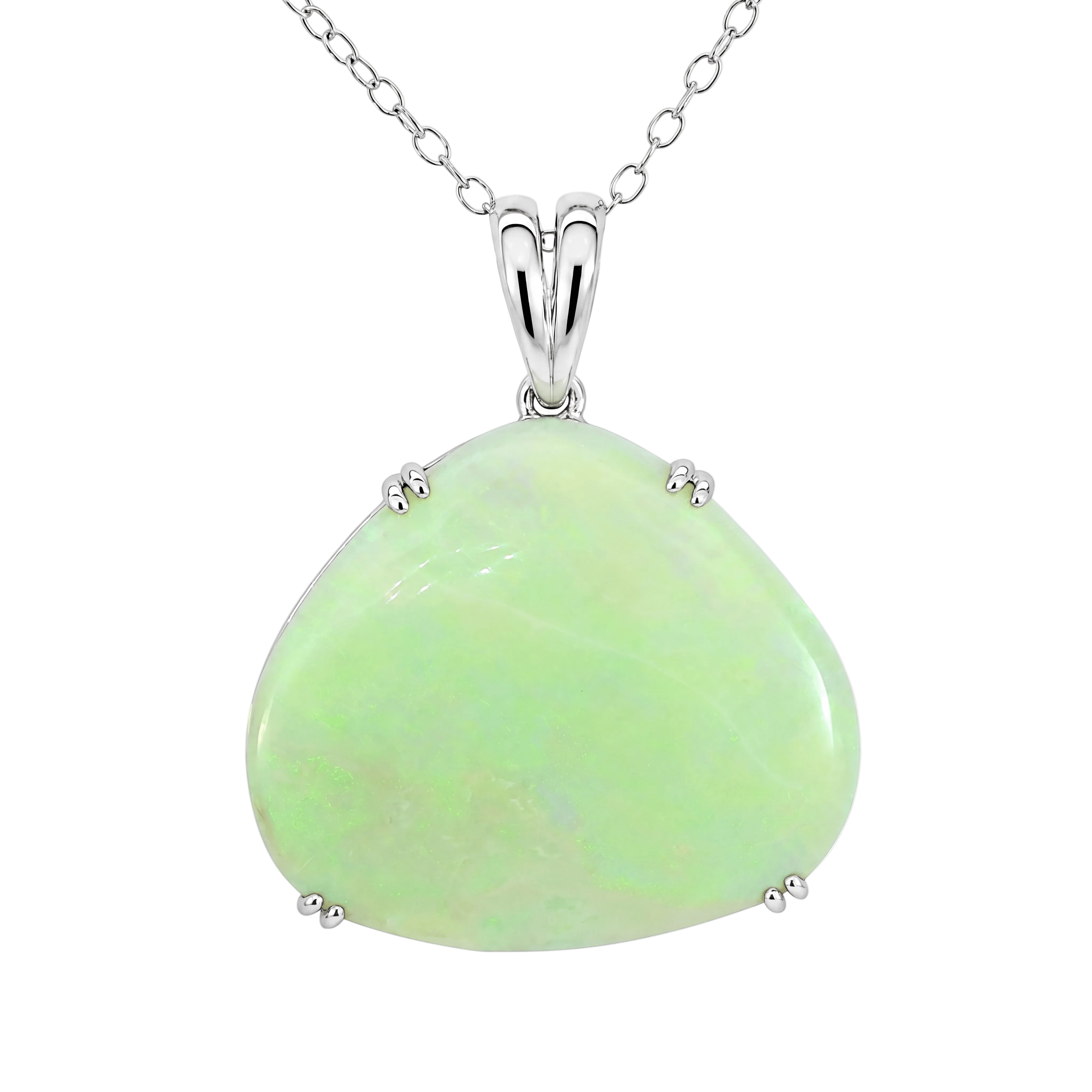 Australian Light Opal Pendant in 925 Sterling Silver - Green-Blue - Australian Opal Cutters and Pearl Divers