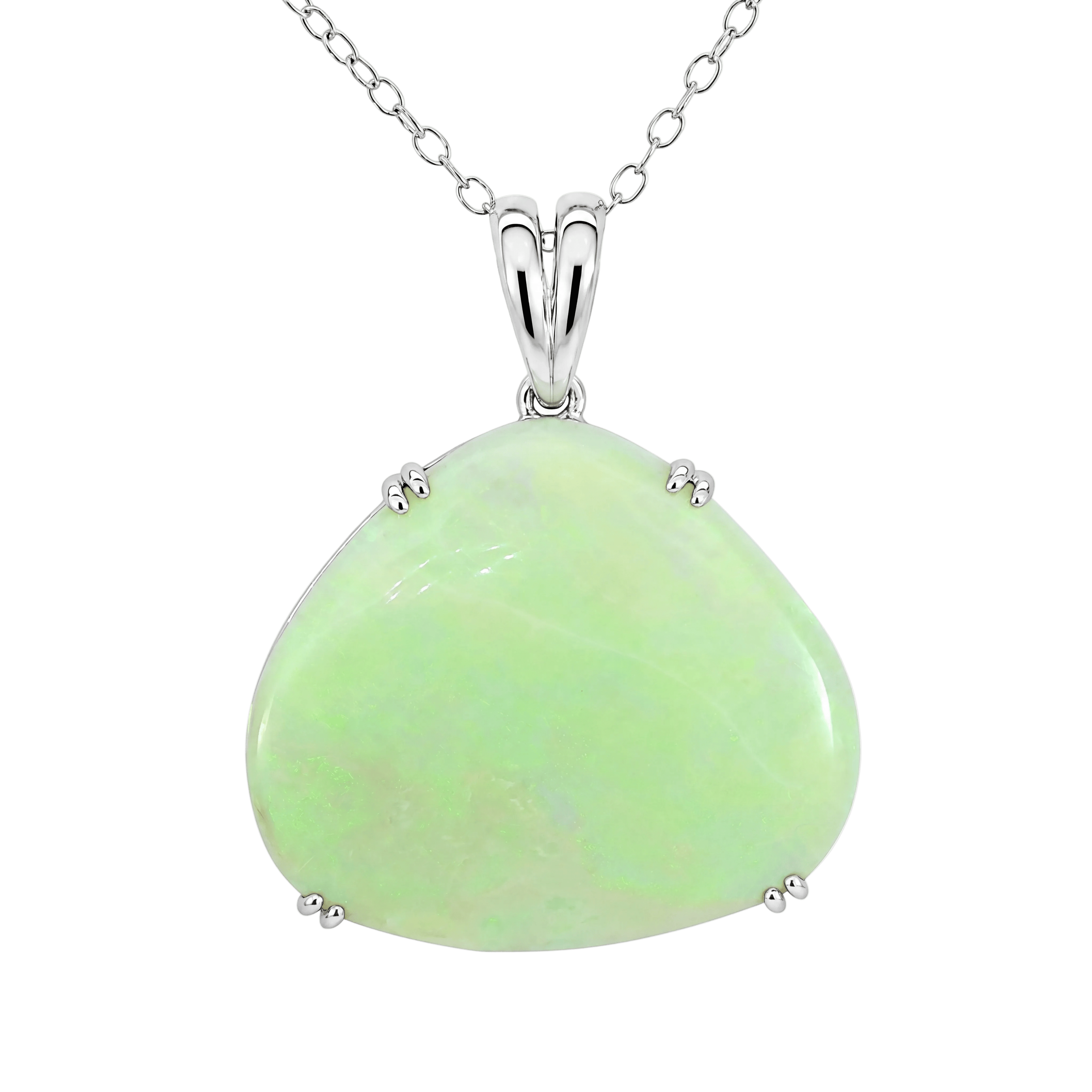 Australian Light Opal Pendant in 925 Sterling Silver - Green-Blue - Australian Opal Cutters and Pearl Divers