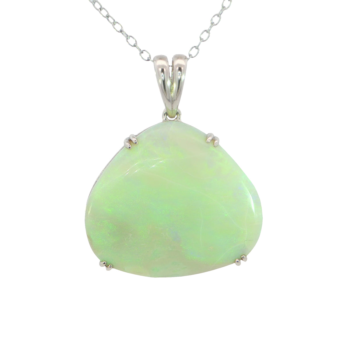 Australian Light Opal Pendant in 925 Sterling Silver - Green-Blue