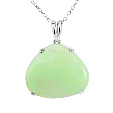 Australian Light Opal Pendant in 925 Sterling Silver - Green-Blue - Australian Opal Cutters and Pearl Divers