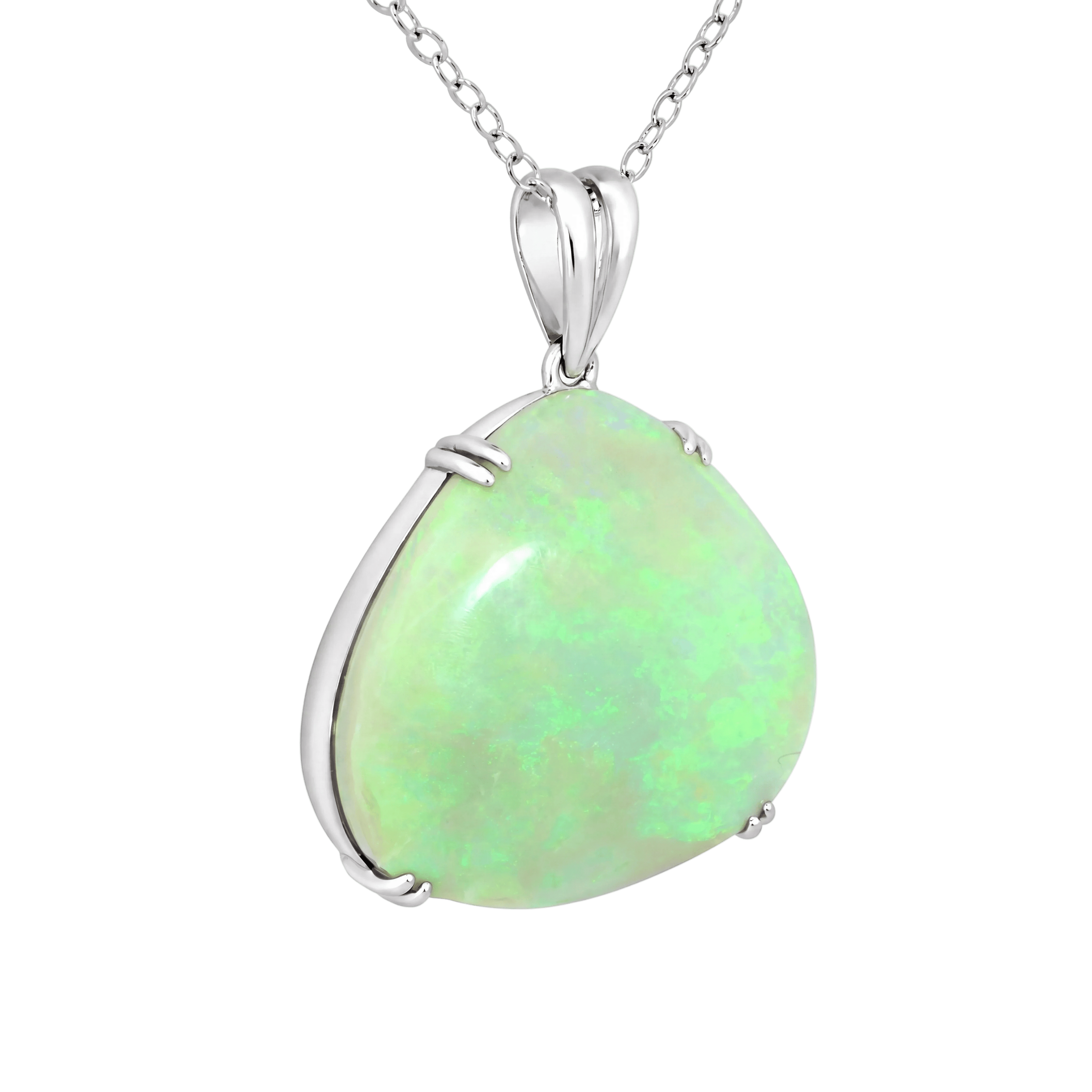 Australian Light Opal Pendant in 925 Sterling Silver - Green-Blue - Australian Opal Cutters and Pearl Divers