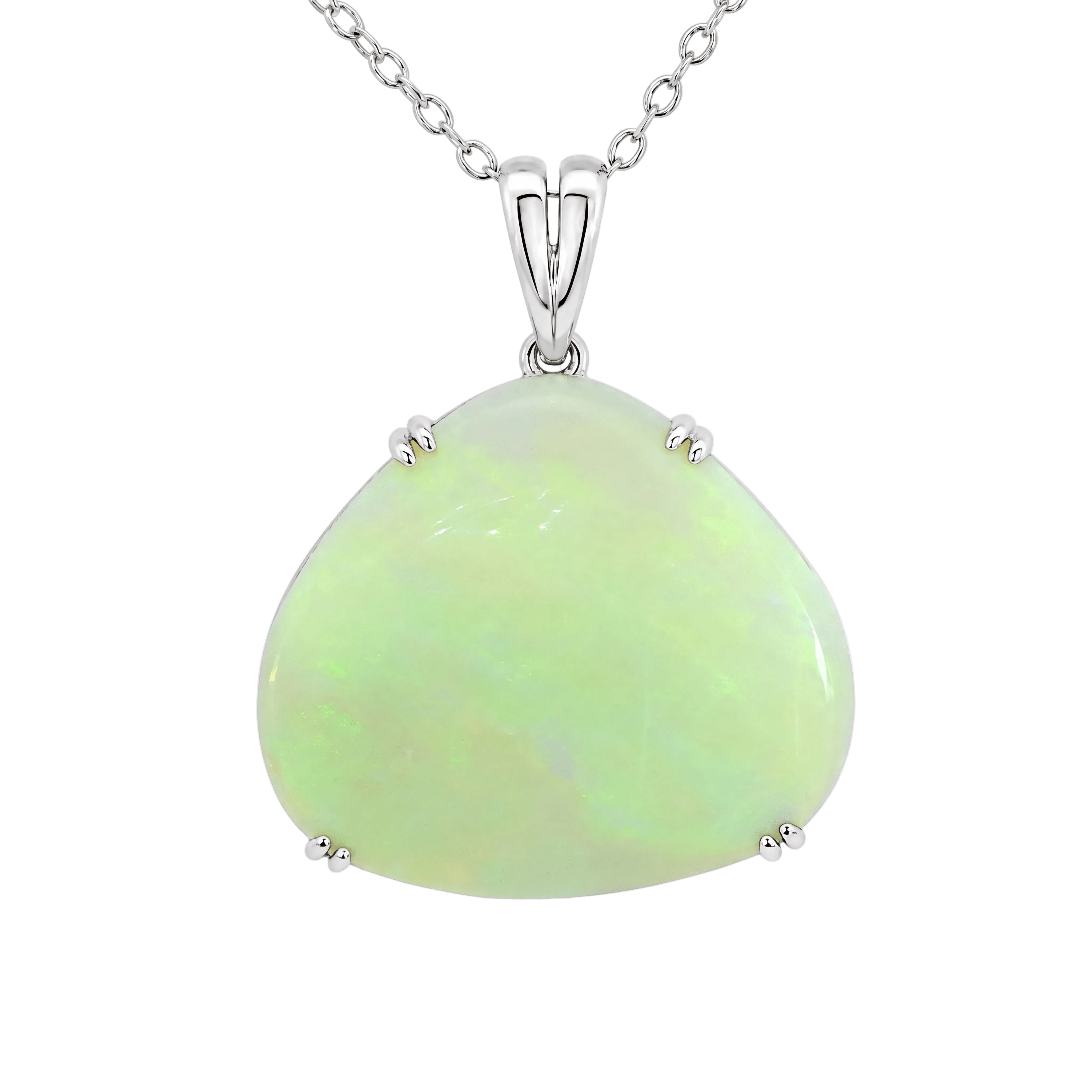 Australian Light Opal Pendant in 925 Sterling Silver - Green-Blue - Australian Opal Cutters and Pearl Divers