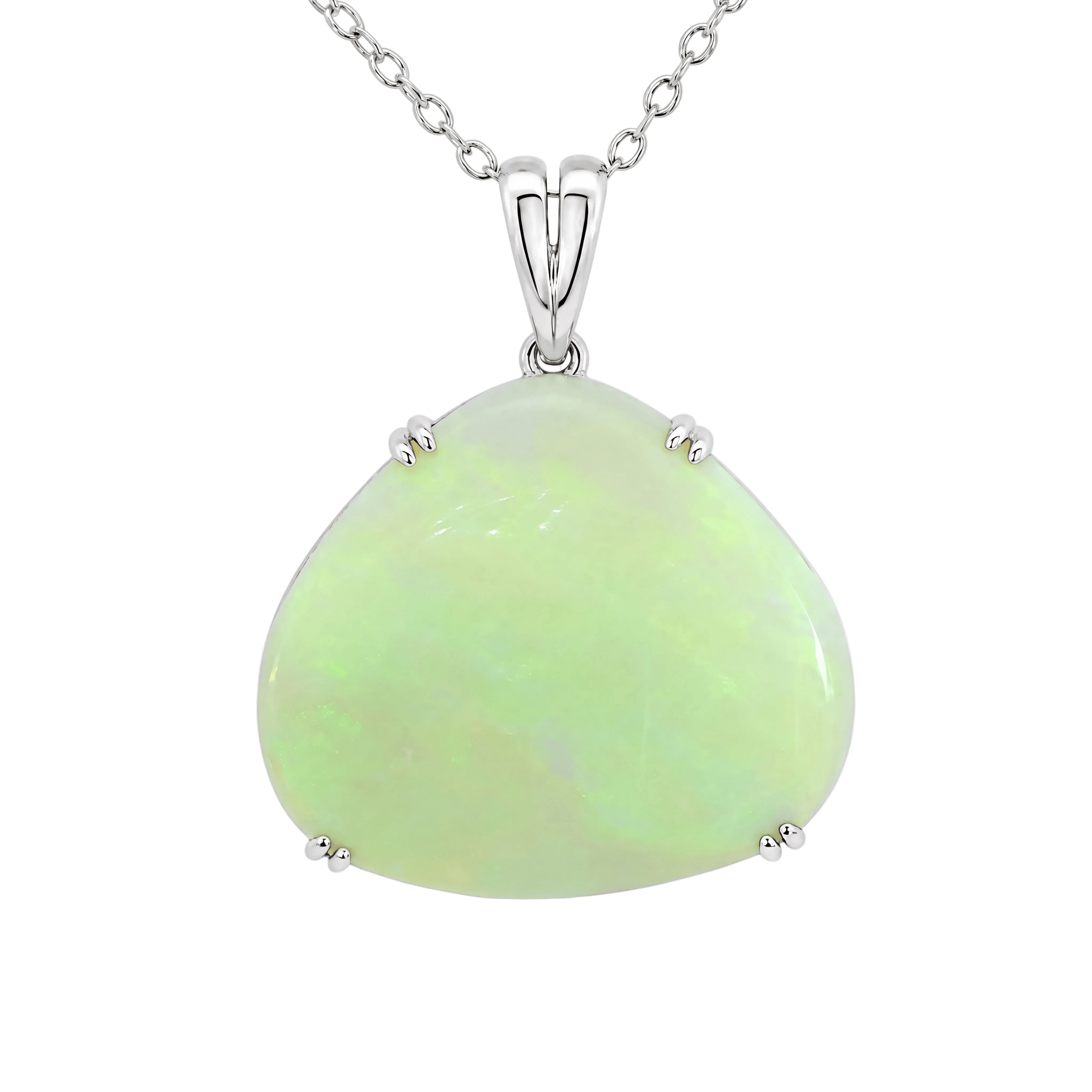 Australian Light Opal Pendant in 925 Sterling Silver - Green-Blue - Australian Opal Cutters and Pearl Divers