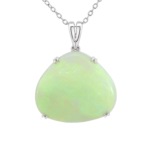 Australian Light Opal Pendant in 925 Sterling Silver - Green-Blue - Australian Opal Cutters and Pearl Divers