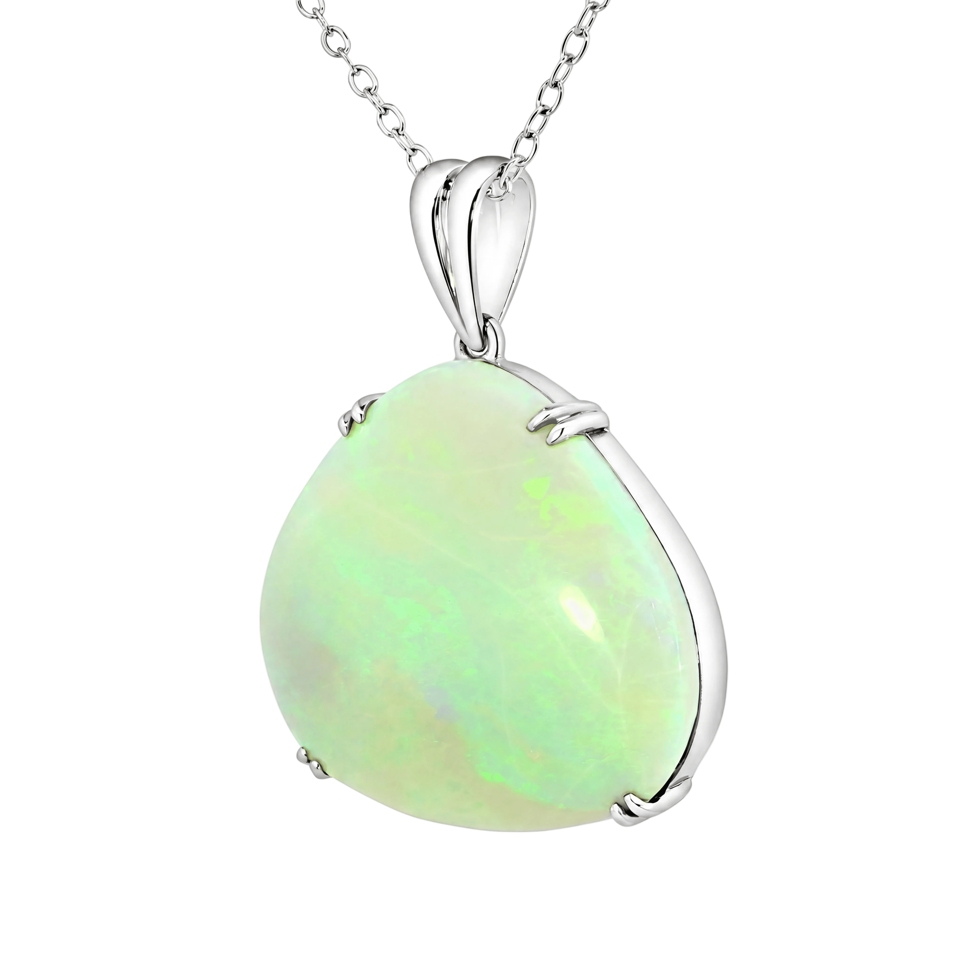 Australian Light Opal Pendant in 925 Sterling Silver - Green-Blue - Australian Opal Cutters and Pearl Divers