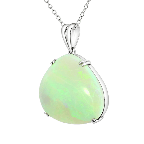 Australian Light Opal Pendant in 925 Sterling Silver - Green-Blue - Australian Opal Cutters and Pearl Divers