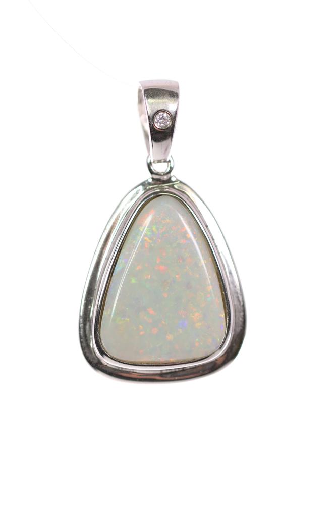 Natural Australian Dark Opal Pendant Set in Sterling Silver