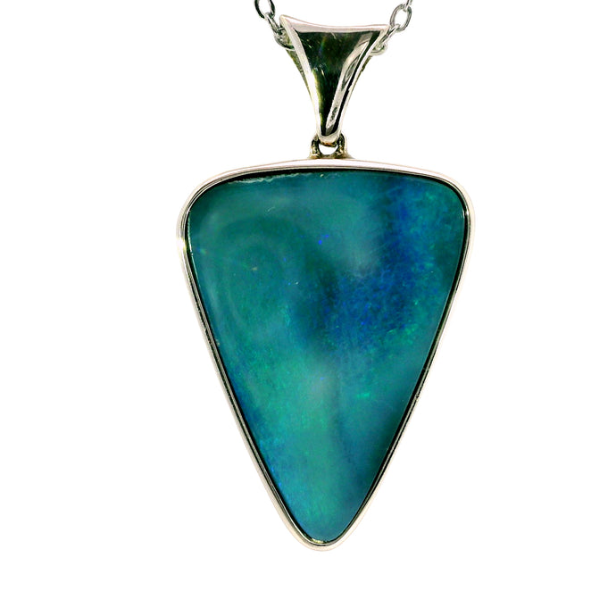 Doublet Opal Pendant in 925 Sterling Silver - Green-Blue