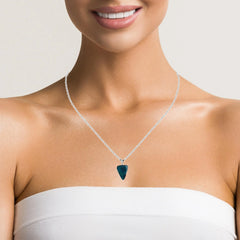 Doublet Opal Pendant in 925 Sterling Silver - Green-Blue