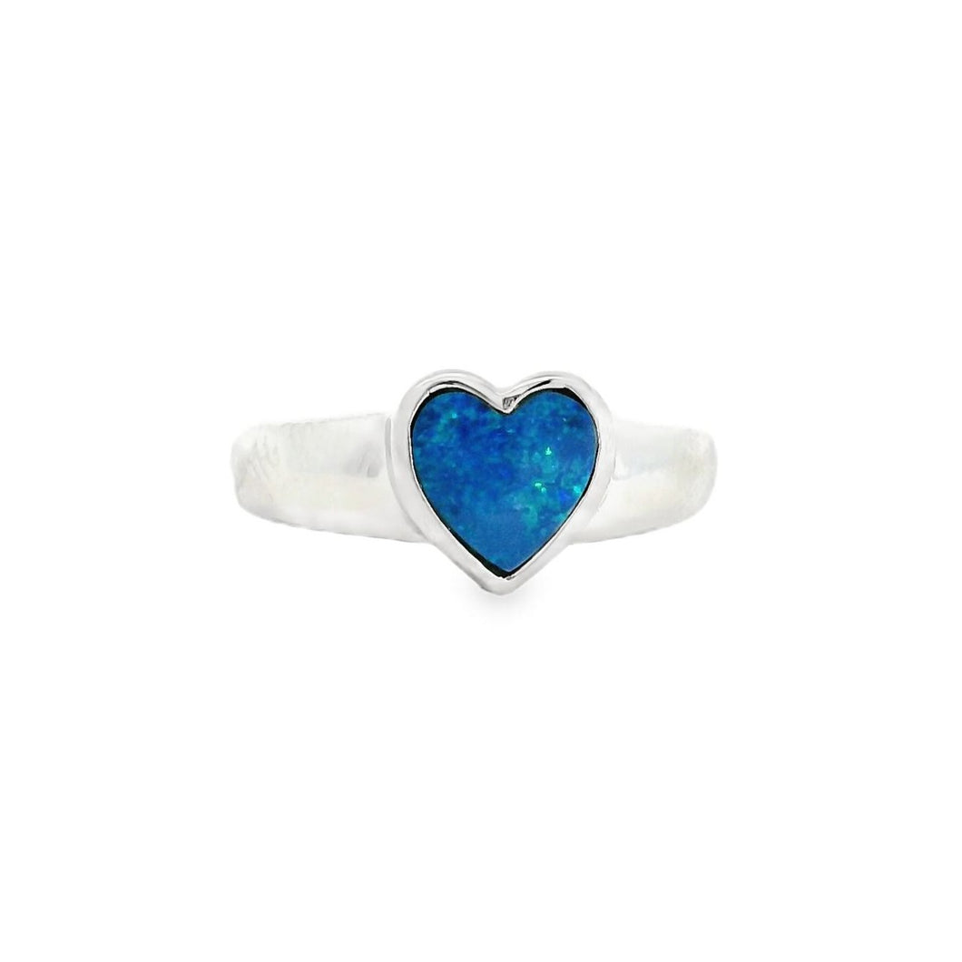 Australian Opal Doublet Ring set in Sterling Silver