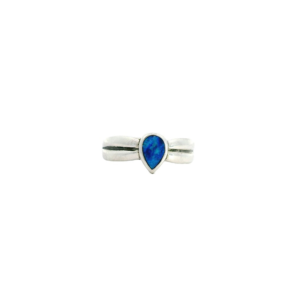 Australian Doublet Opal Ring Set in Sterling Silver