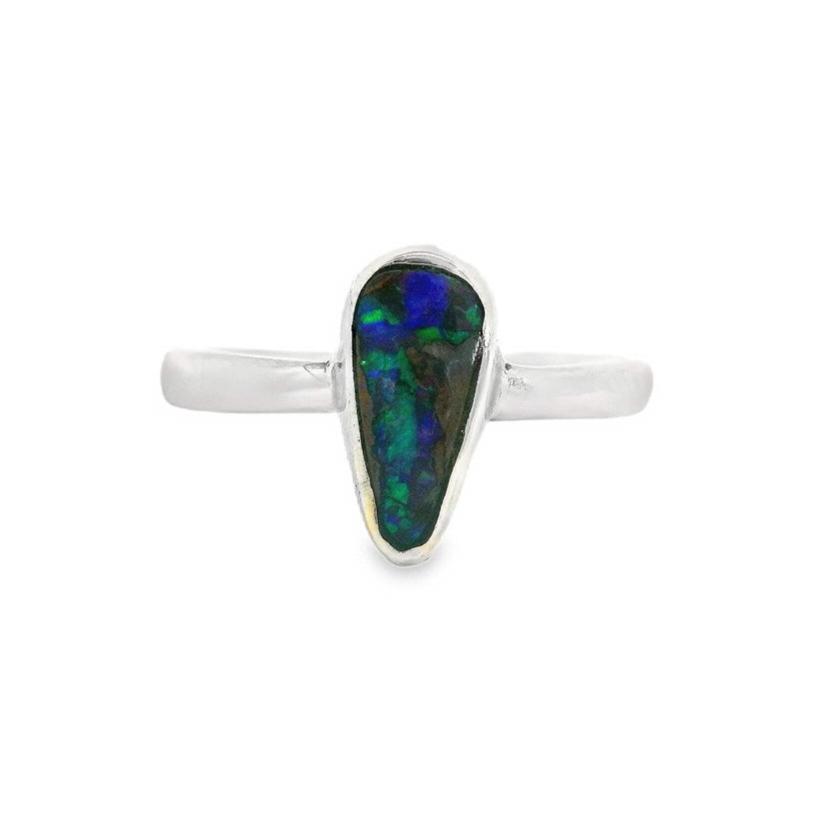 Australian Opal Boulder Ring set in Sterling Silver